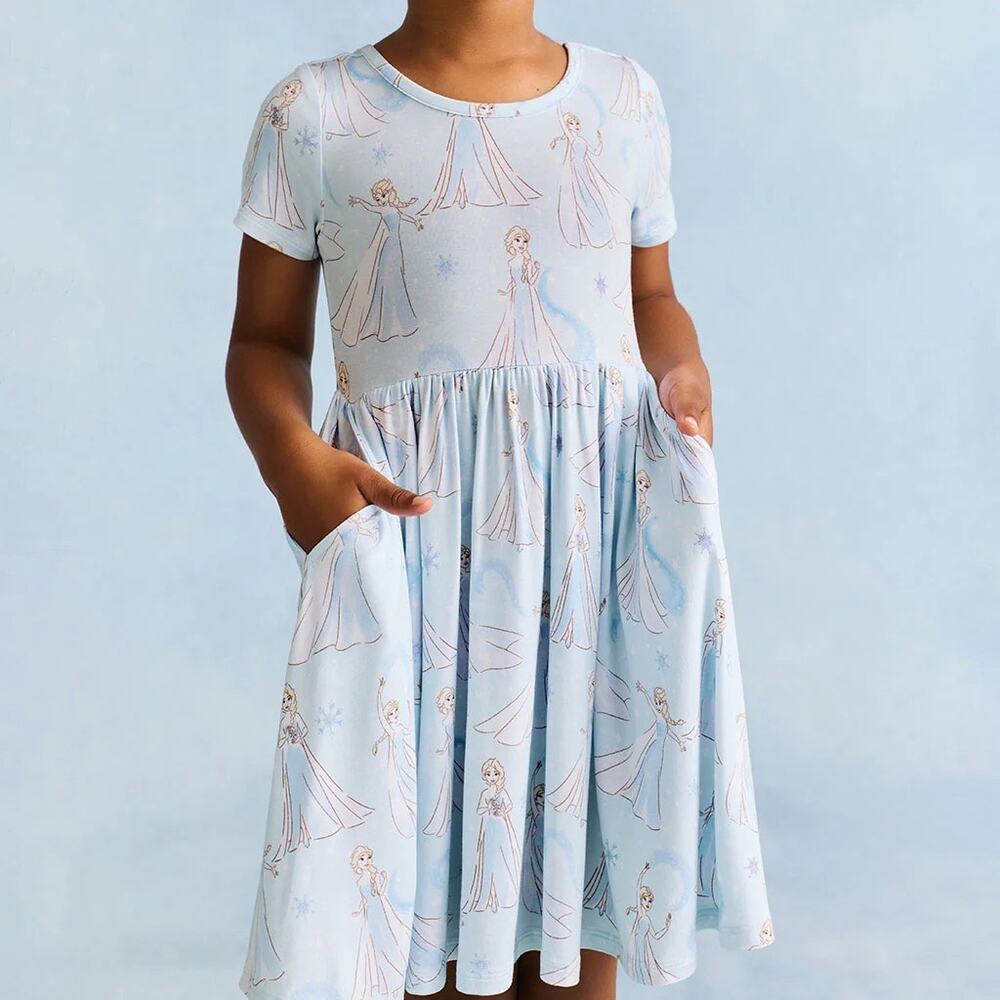 Frozen Elsa Criss Cross Twirl Dress Size 5/6 NIB Disney Posh Peanut Bamboo